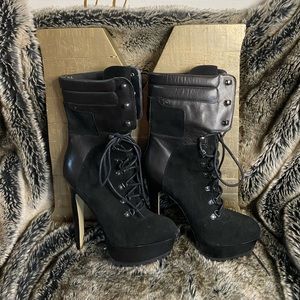 bebe combat boot heels